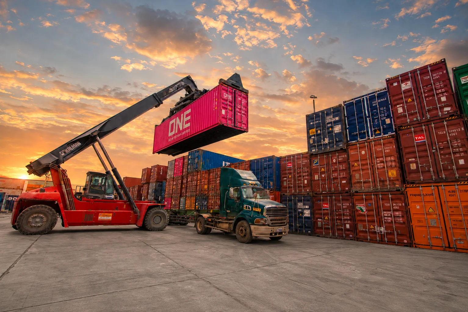 So Nguon Group container freight transportation background